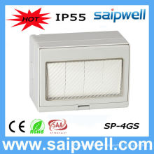 Saip Interruptor impermeable de 4 bandas para baño, IP55, de alta calidad, con CEHS
